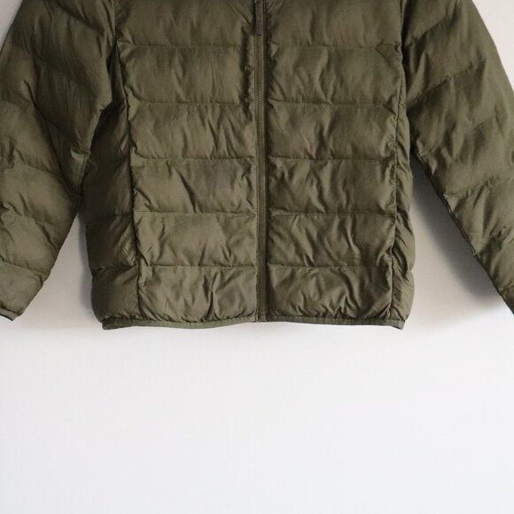 Uniqlo Kids Green Sz 9-10 Unisex Padded Full Zip Hooded Puffer Parka Jacket Coat - Picture 10 of 13